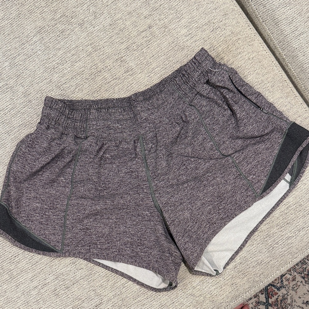 lululemon athletica Heathered Charcoal Athletic Running Shorts